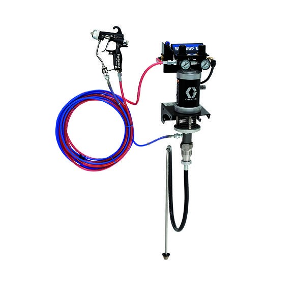 15 1 Merkur ES Air Assisted Package 1.5 lpm 0.4 gpm fluid flow wall mount with PerformAA 15 gun suction hose and plated steel